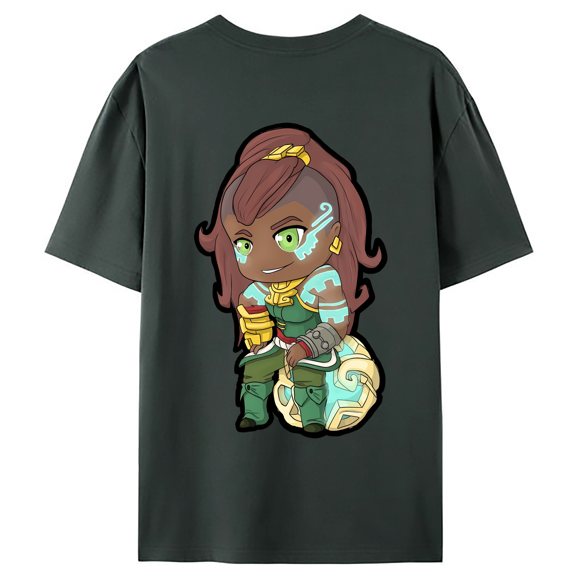 （画像用） リーグ・オブ・レジェンド League of Legends LOL 綿100％ メンズ半袖Tシャツ（バックプリント） 通気性